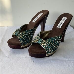 Steve Madden Teal Embellished Heels